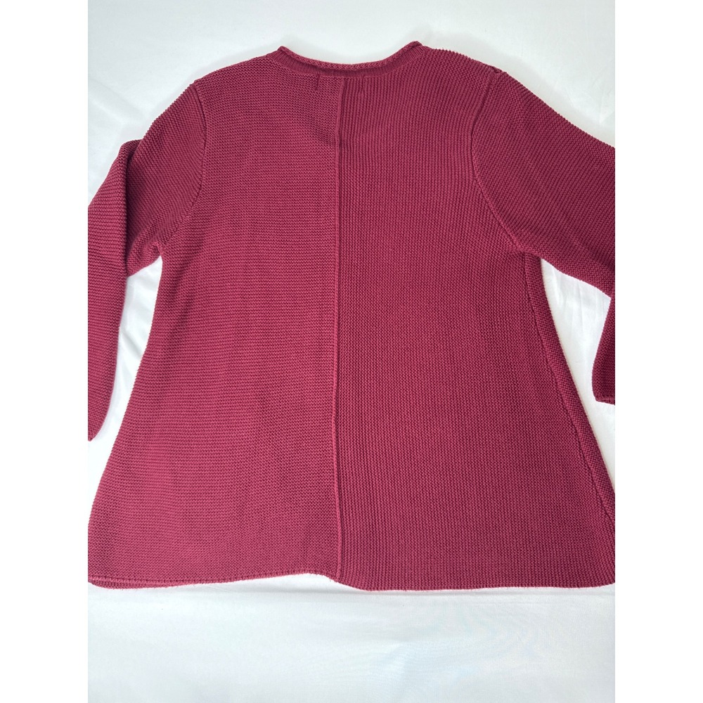 Habitat Clothes to Live In Burgundy Cotton V-Neck A-Line Sweater Women Small - Picture 7 of 7